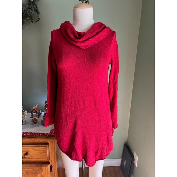 The Limited Women’s Cherry Red Cowl Neck Long Sweater Valentine’s Dress XS - Picture 1 of 4